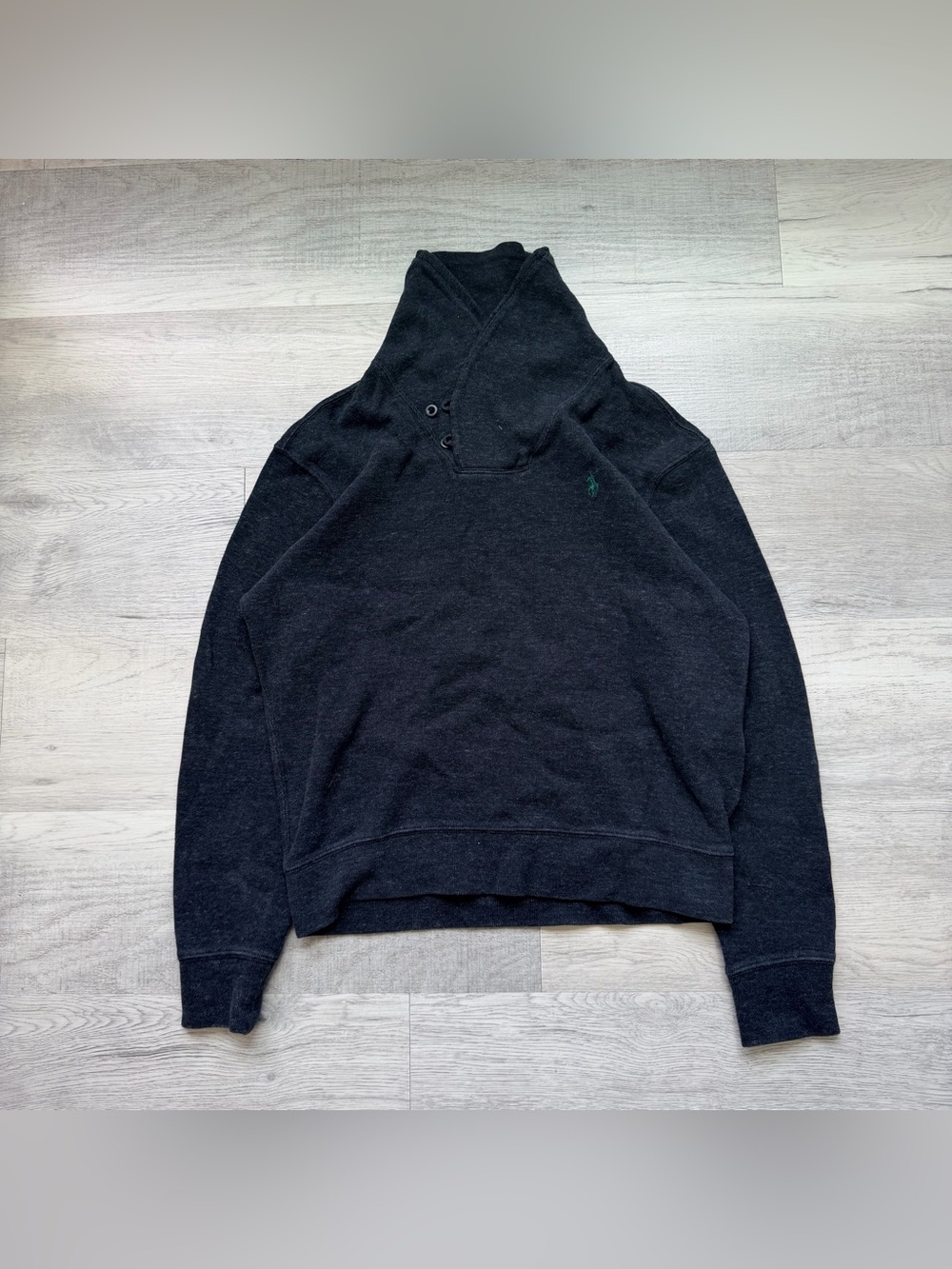Ralph Lauren Black Turtleneck Pullover with Green Pony - A15